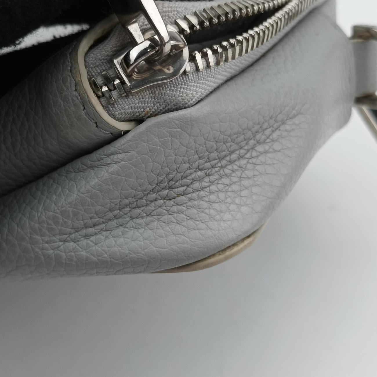 Pre-owned Christian Dior Air Jordan Wings Messenger Grey Leather  shoulderbag | stylenewstar