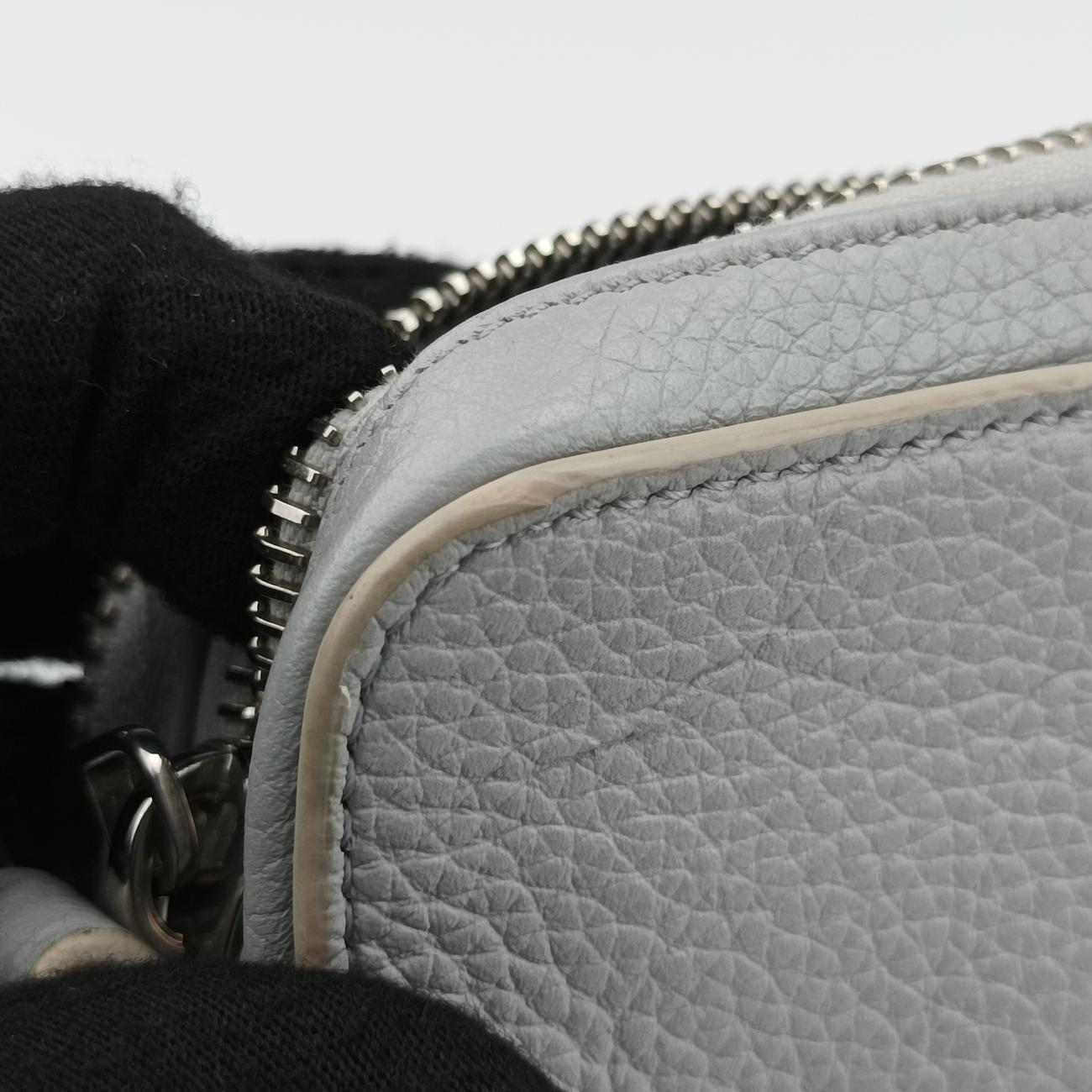 Pre-owned Christian Dior Air Jordan Wings Messenger Grey Leather  shoulderbag | stylenewstar