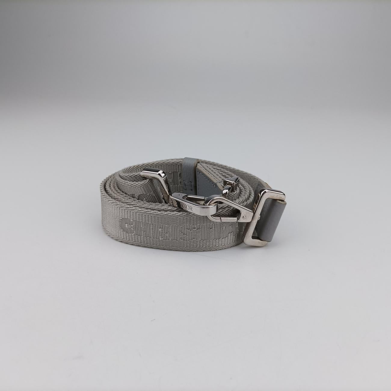 Pre-owned Christian Dior Air Jordan Wings Messenger Grey Leather  shoulderbag | stylenewstar