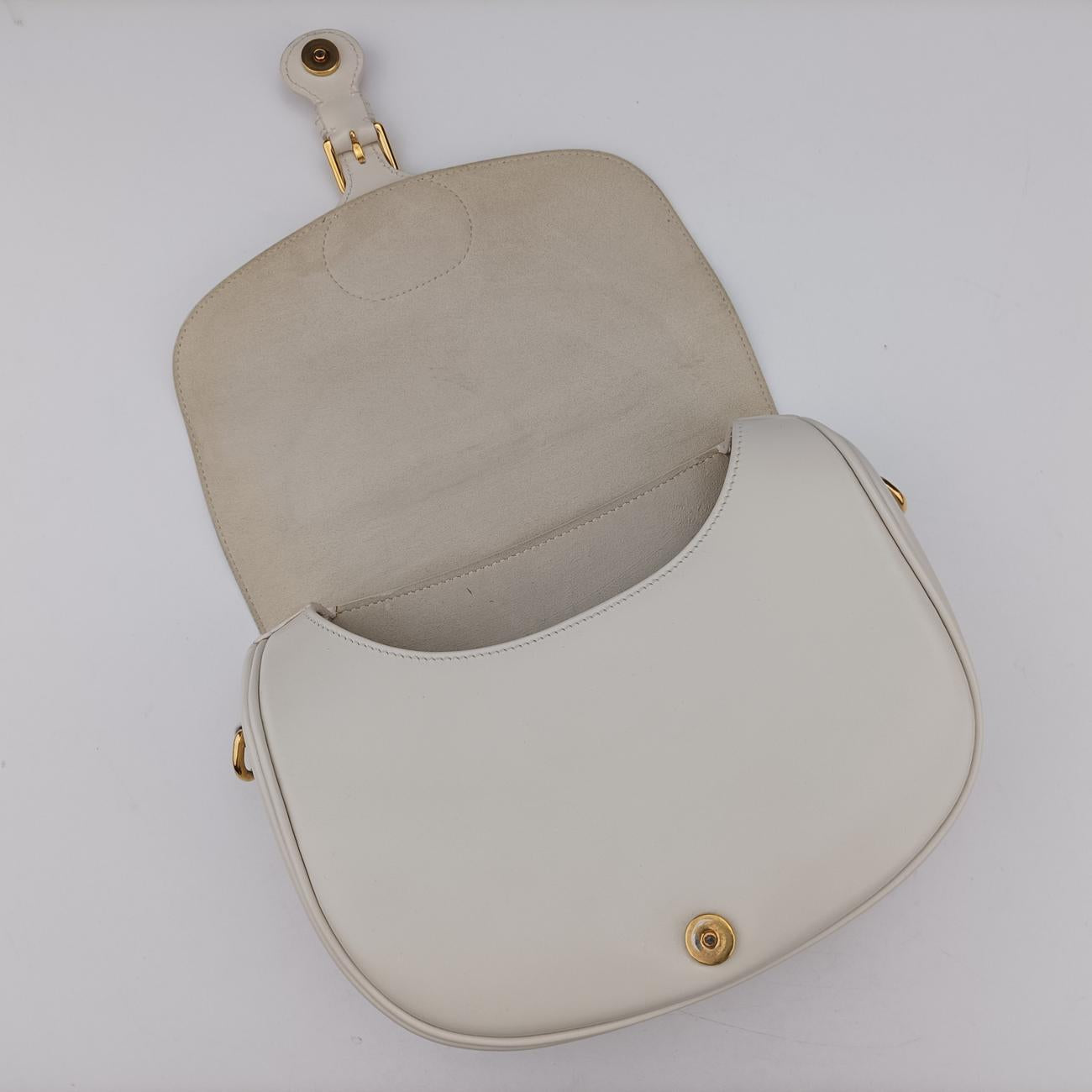 Vintage Christian Dior Bobby White leather  shoulderbag | stylenewstar