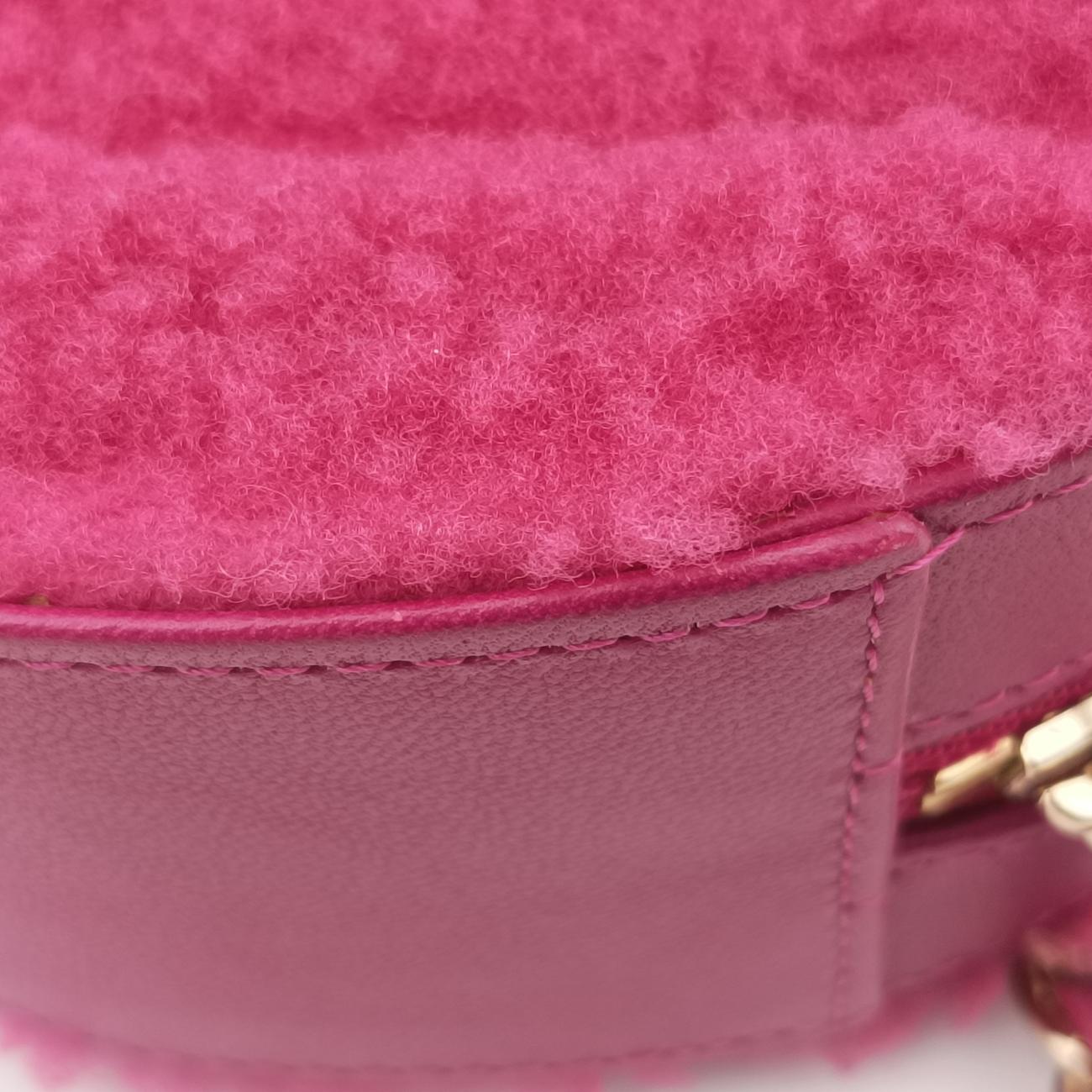 Pre-owned Chanel ROUND SHEARLING COCO NEIGE pink Fur x Leather  AP0932 shoulderbag | stylenewstar