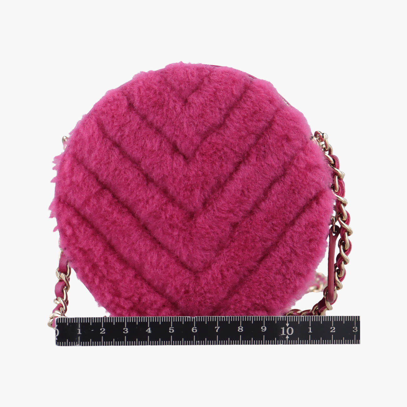 Pre-owned Chanel ROUND SHEARLING COCO NEIGE pink Fur x Leather  AP0932 shoulderbag | stylenewstar