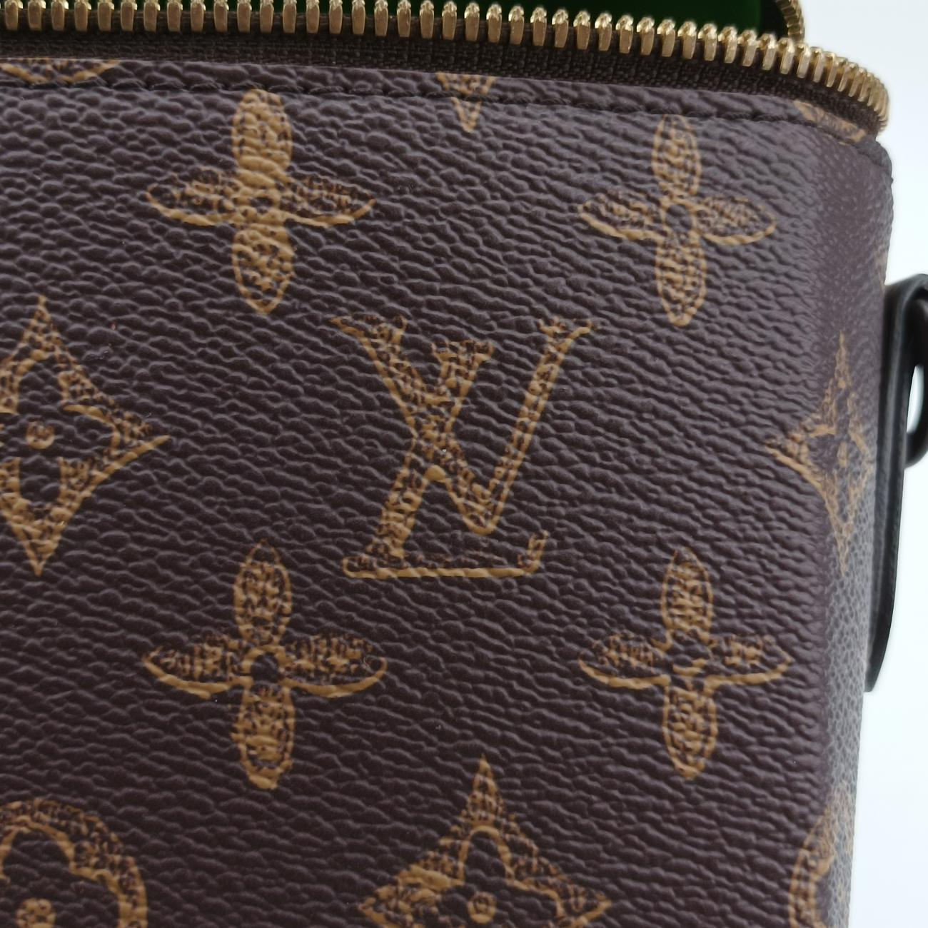 Pre-owned Louis Vuitton VERTICAL BOX TRUNK brown×green Monogram Canvas×calf leather M59664 shoulderbag | stylenewstar