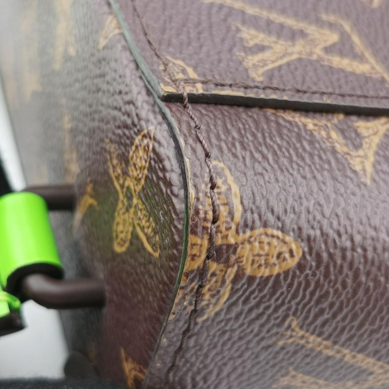 Pre-owned Louis Vuitton VERTICAL BOX TRUNK brown×green Monogram Canvas×calf leather M59664 shoulderbag | stylenewstar