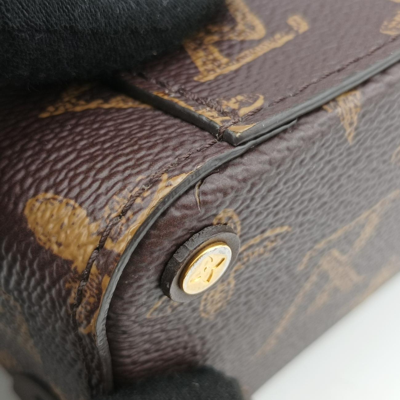 Pre-owned Louis Vuitton VERTICAL BOX TRUNK brown×green Monogram Canvas×calf leather M59664 shoulderbag | stylenewstar