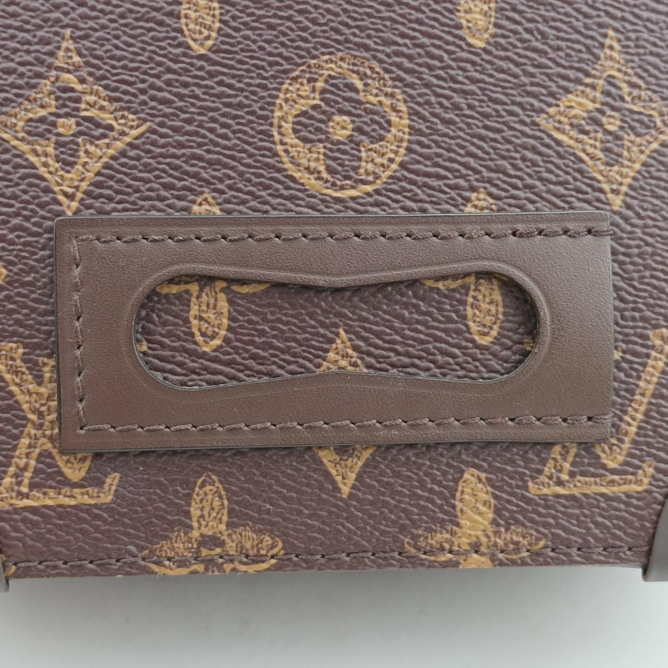 Pre-owned Louis Vuitton VERTICAL BOX TRUNK brown×green Monogram Canvas×calf leather M59664 shoulderbag | stylenewstar