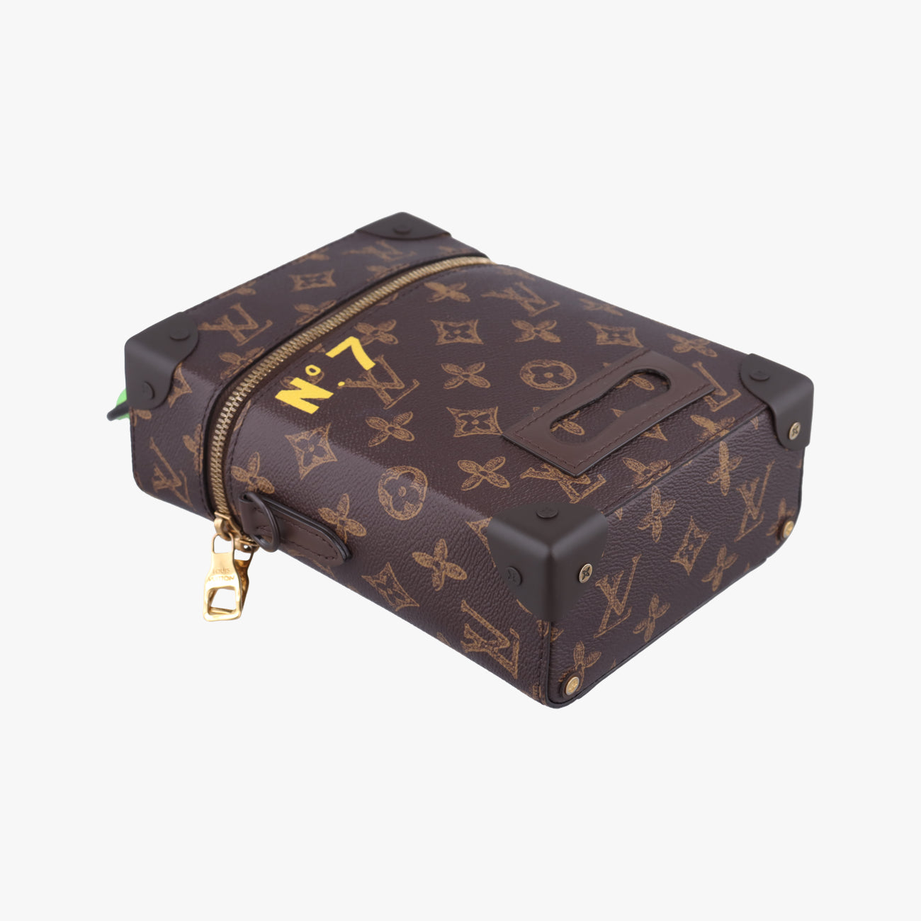 Pre-owned Louis Vuitton VERTICAL BOX TRUNK brown×green Monogram Canvas×calf leather M59664 shoulderbag | stylenewstar