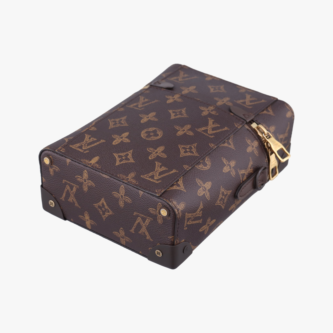 Pre-owned Louis Vuitton VERTICAL BOX TRUNK brown×green Monogram Canvas×calf leather M59664 shoulderbag | stylenewstar