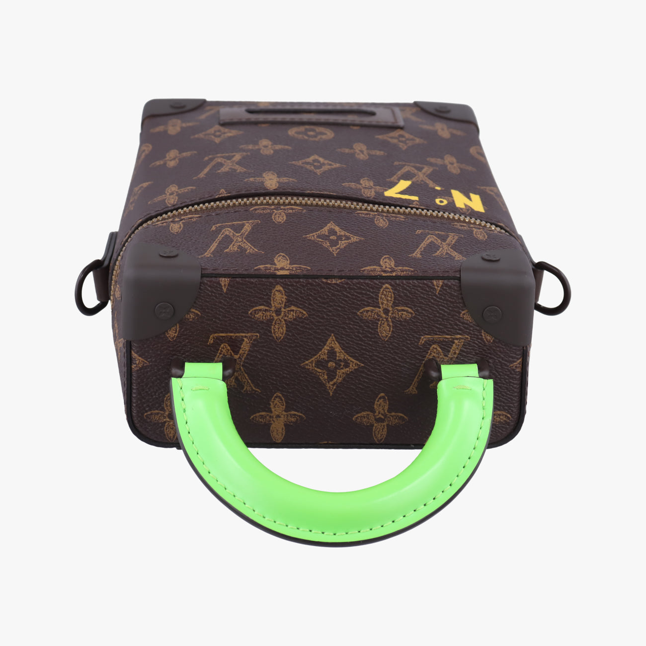 Pre-owned Louis Vuitton VERTICAL BOX TRUNK brown×green Monogram Canvas×calf leather M59664 shoulderbag | stylenewstar