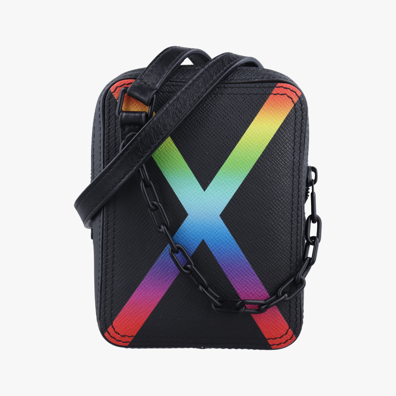 Vintage Louis Vuitton Danube Messenger black×RAINBOW Taiga M30332 shoulderbag | stylenewstar
