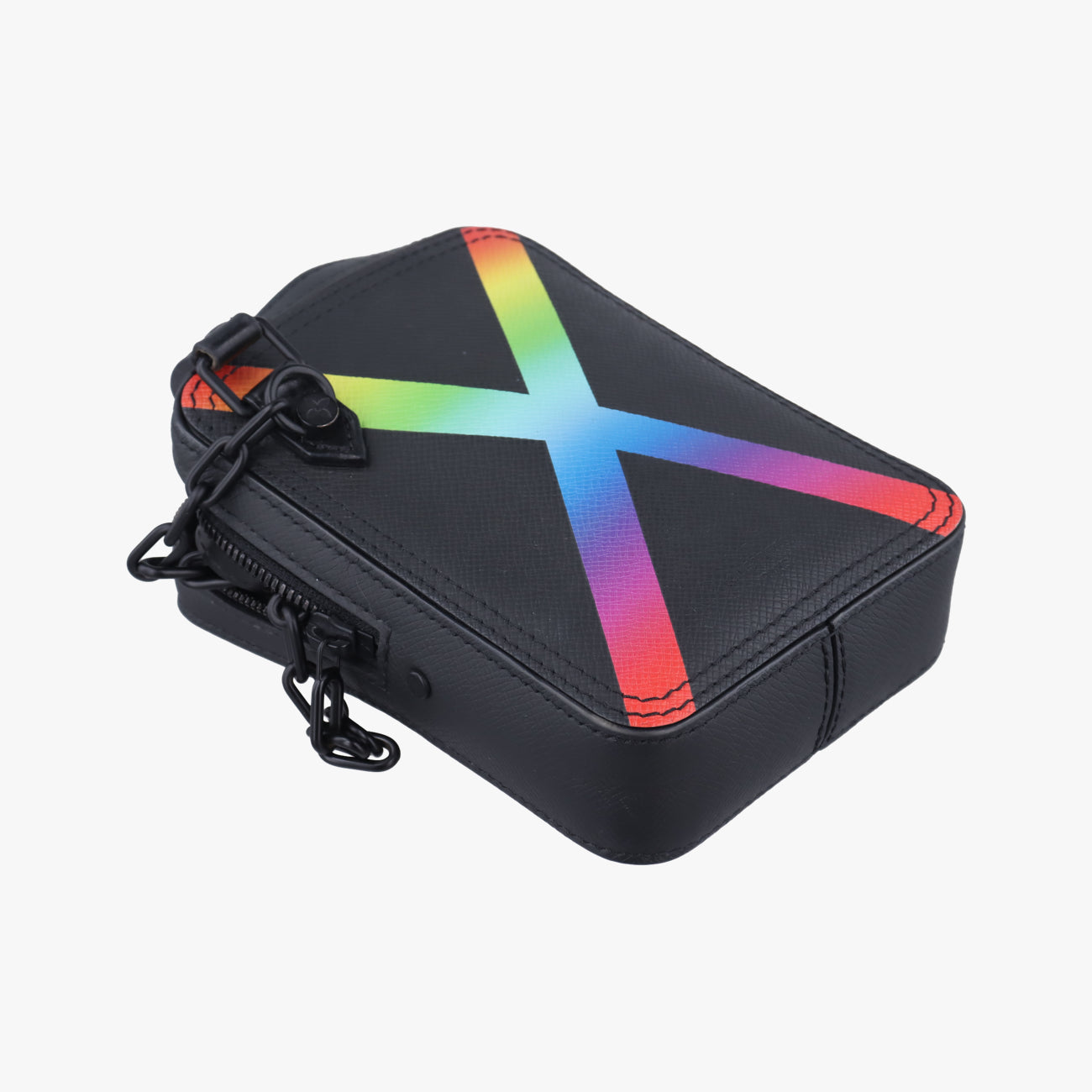 Vintage Louis Vuitton Danube Messenger black×RAINBOW Taiga M30332 shoulderbag | stylenewstar