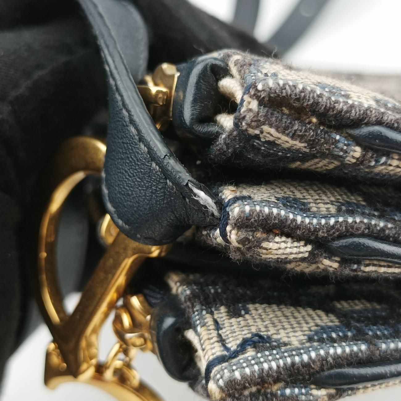 Vintage Christian Dior Saddle Navy Fabric  shoulderbag | stylenewstar