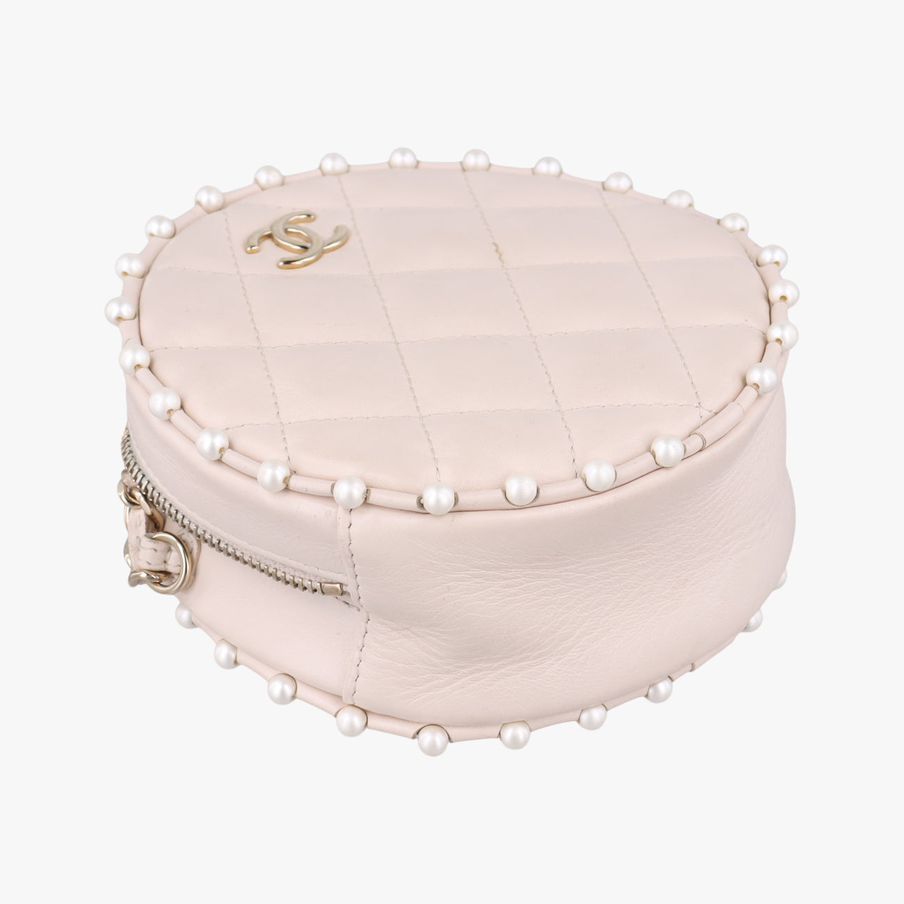Pre-owned Chanel Matelasse Round Beige caviar skin AP1050 shoulderbag | stylenewstar