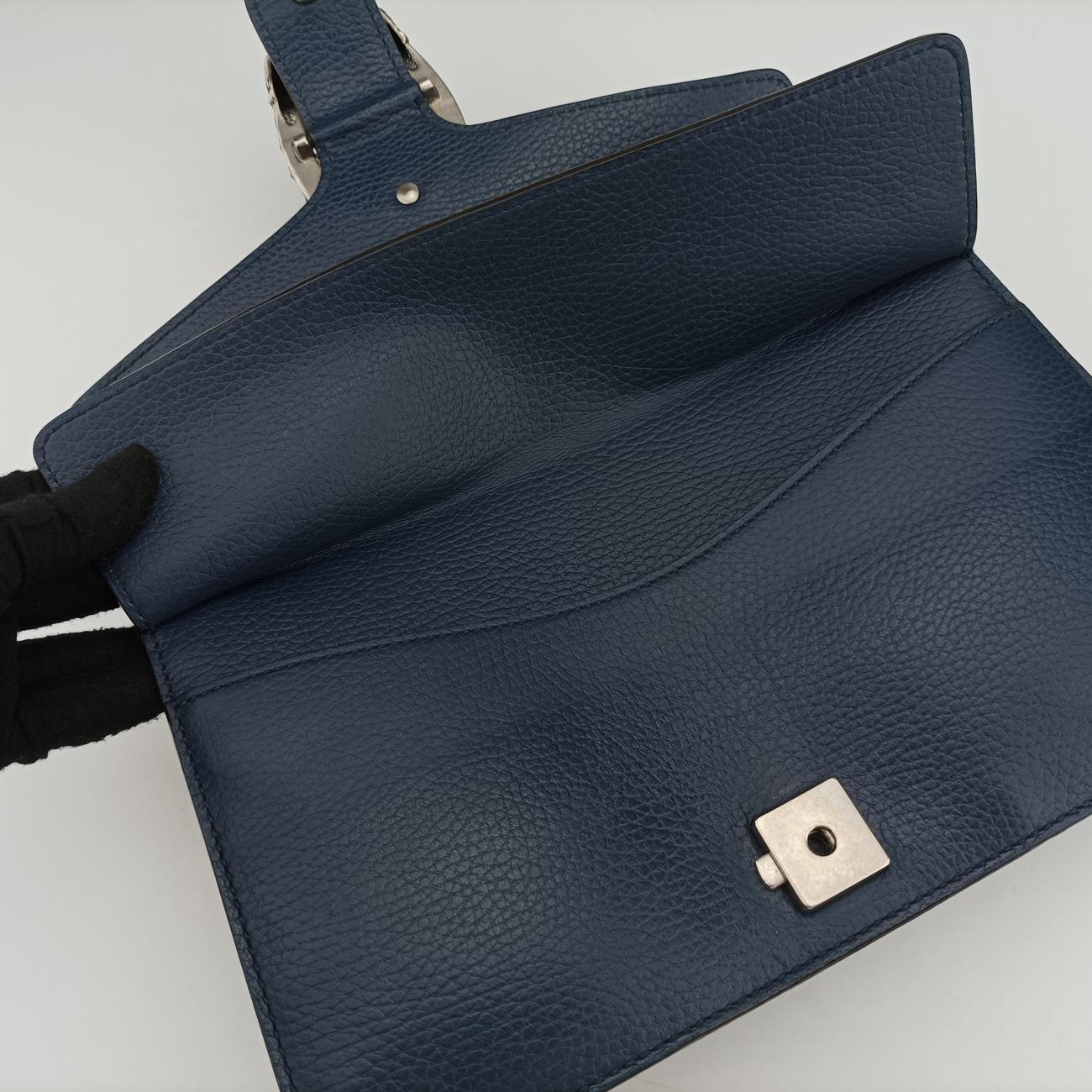 Pre-owned Gucci Dionysus Blue Leather 400249 shoulderbag | stylenewstar