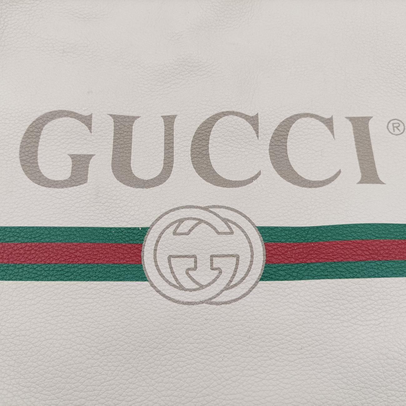 Secondhand Gucci Gucci print White Leather 494053 backpack/rucksack | stylenewstar