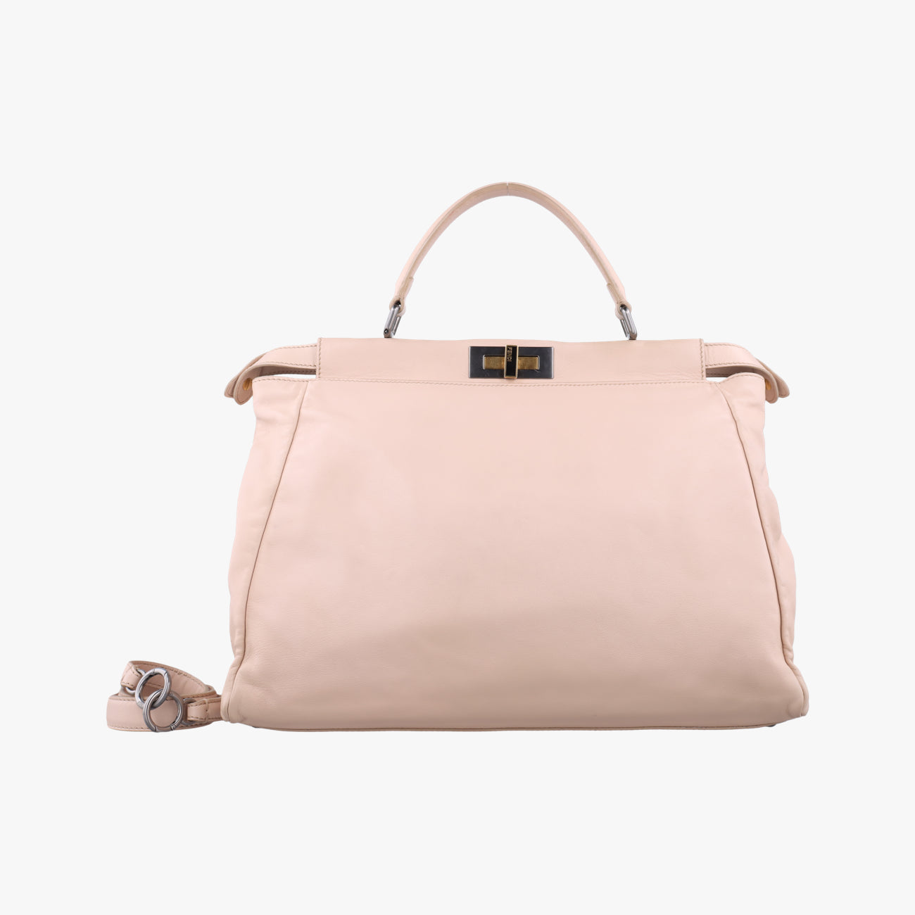 Pre-owned Fendi PEEKABOO Large Pink Leather 8BN210 shoulderbag | stylenewstar