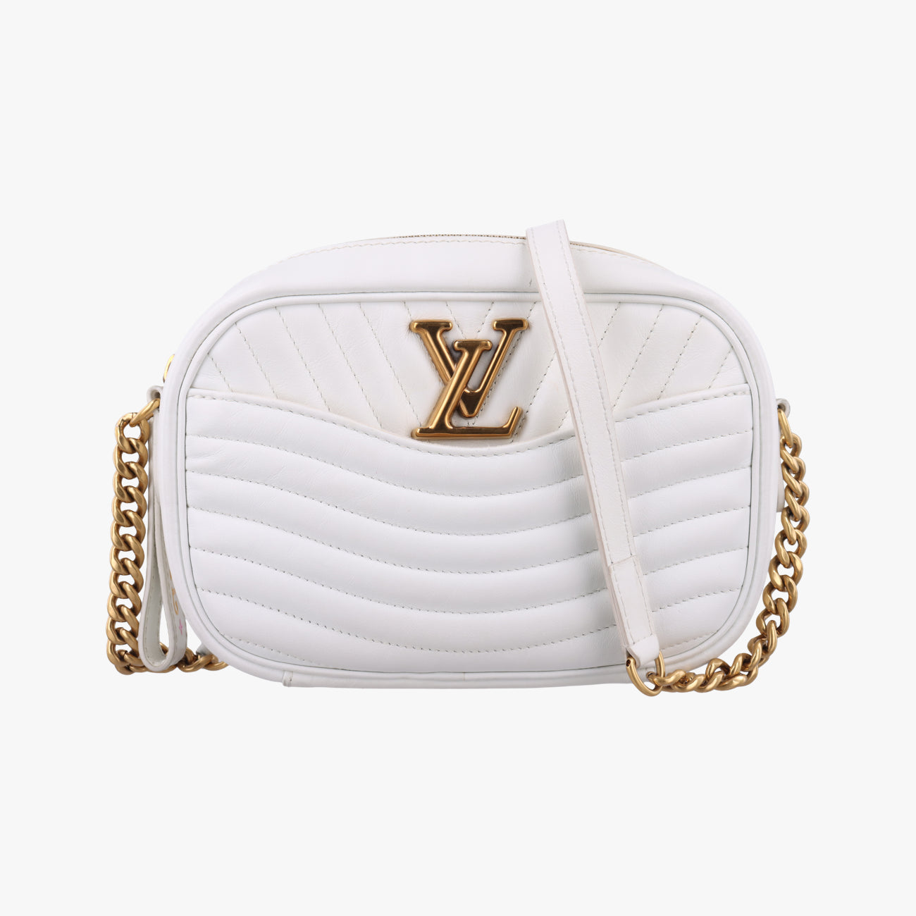 Pre-owned Louis Vuitton New Wave Camera White Leather M53863 shoulderbag | stylenewstar