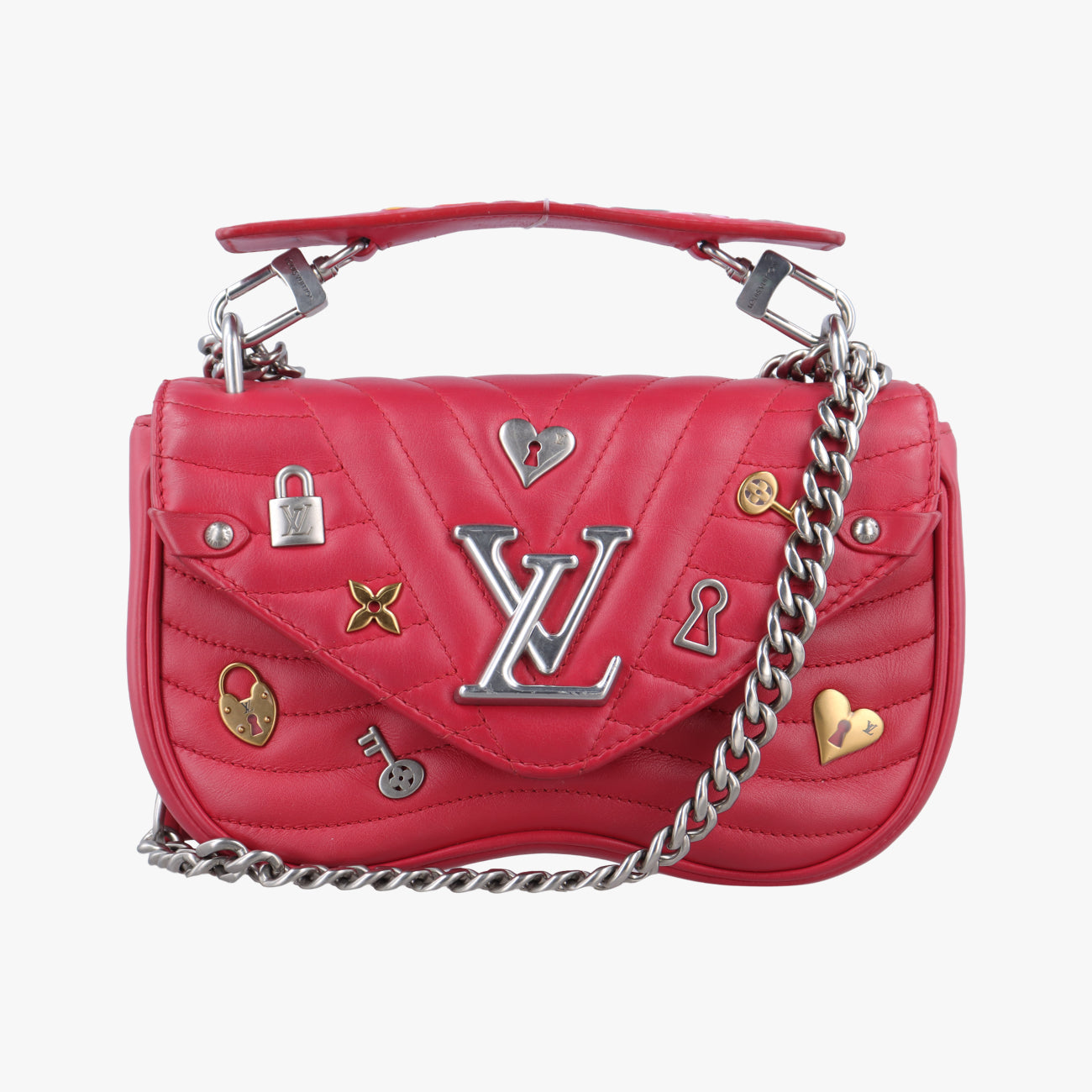 Pre-owned Louis Vuitton New Wave　Love Lock　PM red Leather M53213 shoulderbag | stylenewstar