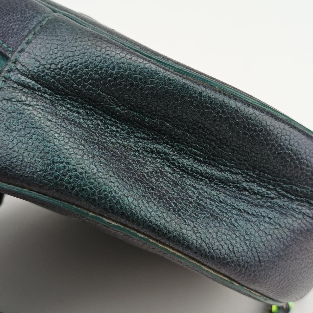 Pre-owned Chanel CC Filigree round green Caviar Skin A81599 shoulderbag | stylenewstar