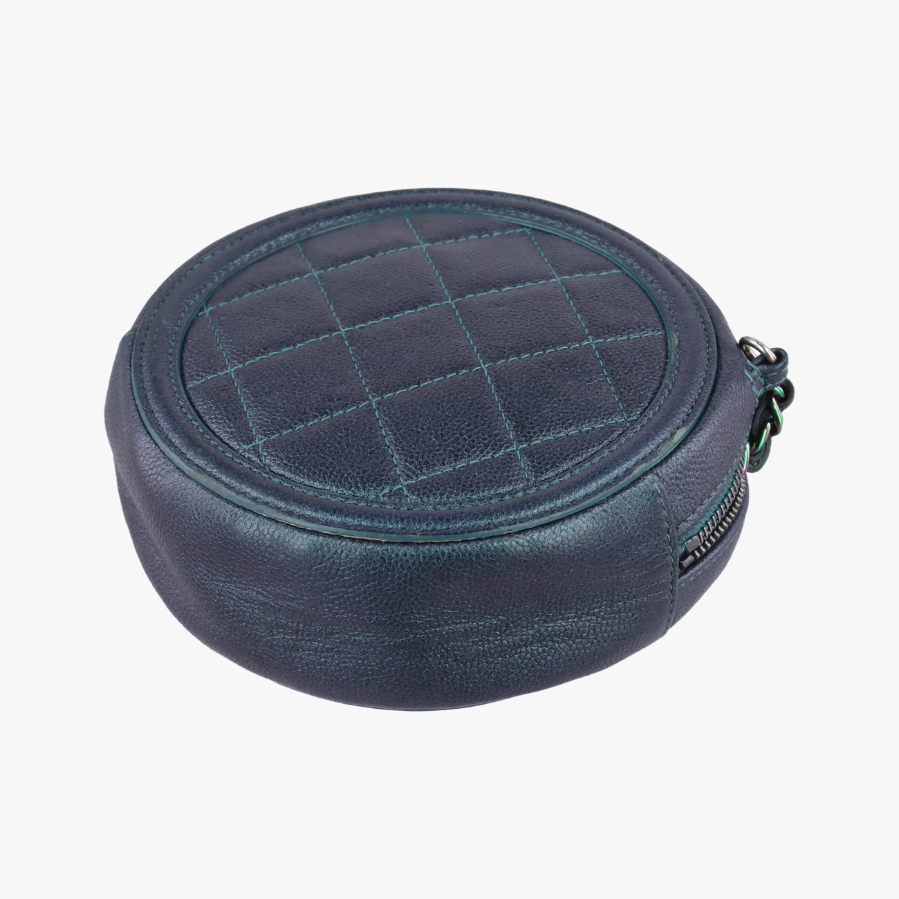 Pre-owned Chanel CC Filigree round green Caviar Skin A81599 shoulderbag | stylenewstar