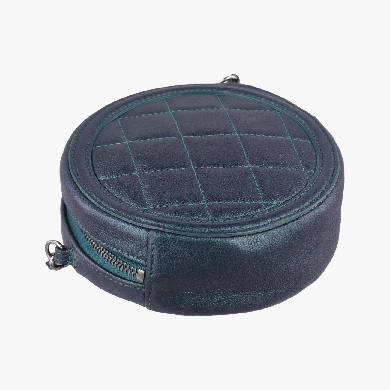 Pre-owned Chanel CC Filigree round green Caviar Skin A81599 shoulderbag | stylenewstar