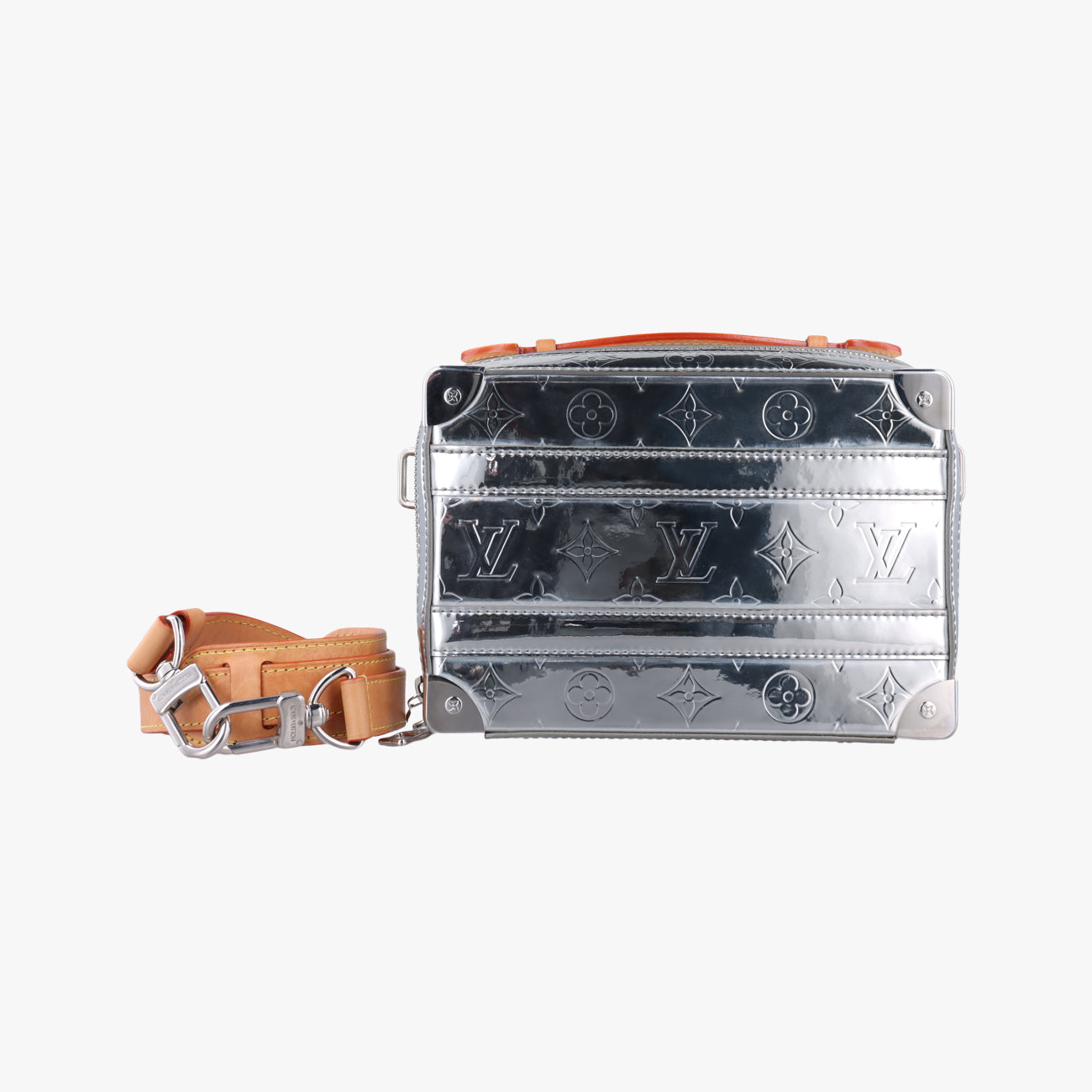 Pre-owned Louis Vuitton Monogram Mirror Handle Soft Trunk Silver Vernis M45885 shoulderbag | stylenewstar