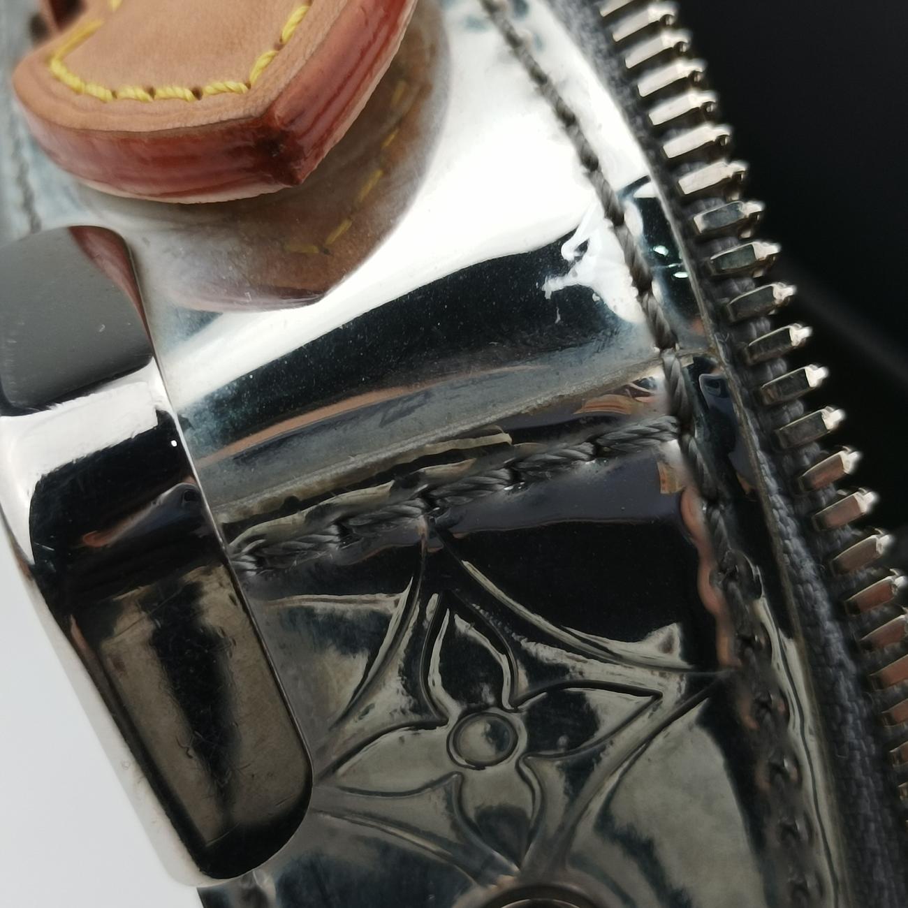 Pre-owned Louis Vuitton Monogram Mirror Handle Soft Trunk Silver Vernis M45885 shoulderbag | stylenewstar