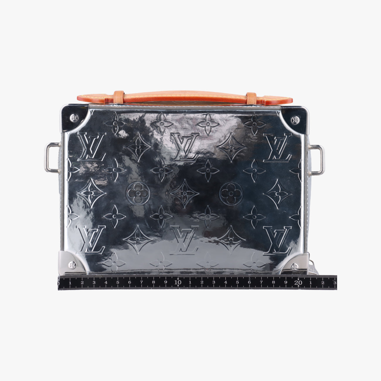 Pre-owned Louis Vuitton Monogram Mirror Handle Soft Trunk Silver Vernis M45885 shoulderbag | stylenewstar