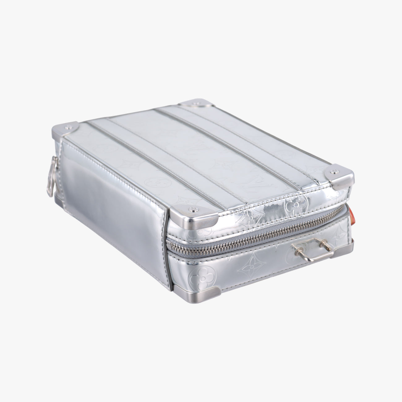 Pre-owned Louis Vuitton Monogram Mirror Handle Soft Trunk Silver Vernis M45885 shoulderbag | stylenewstar