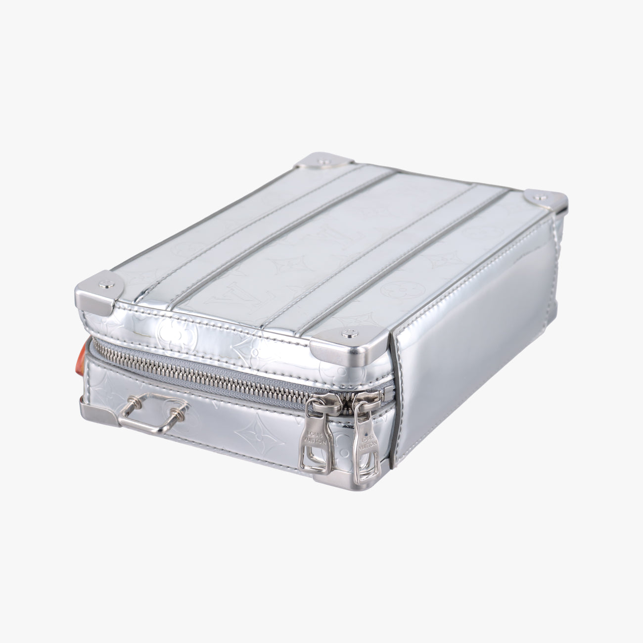 Pre-owned Louis Vuitton Monogram Mirror Handle Soft Trunk Silver Vernis M45885 shoulderbag | stylenewstar