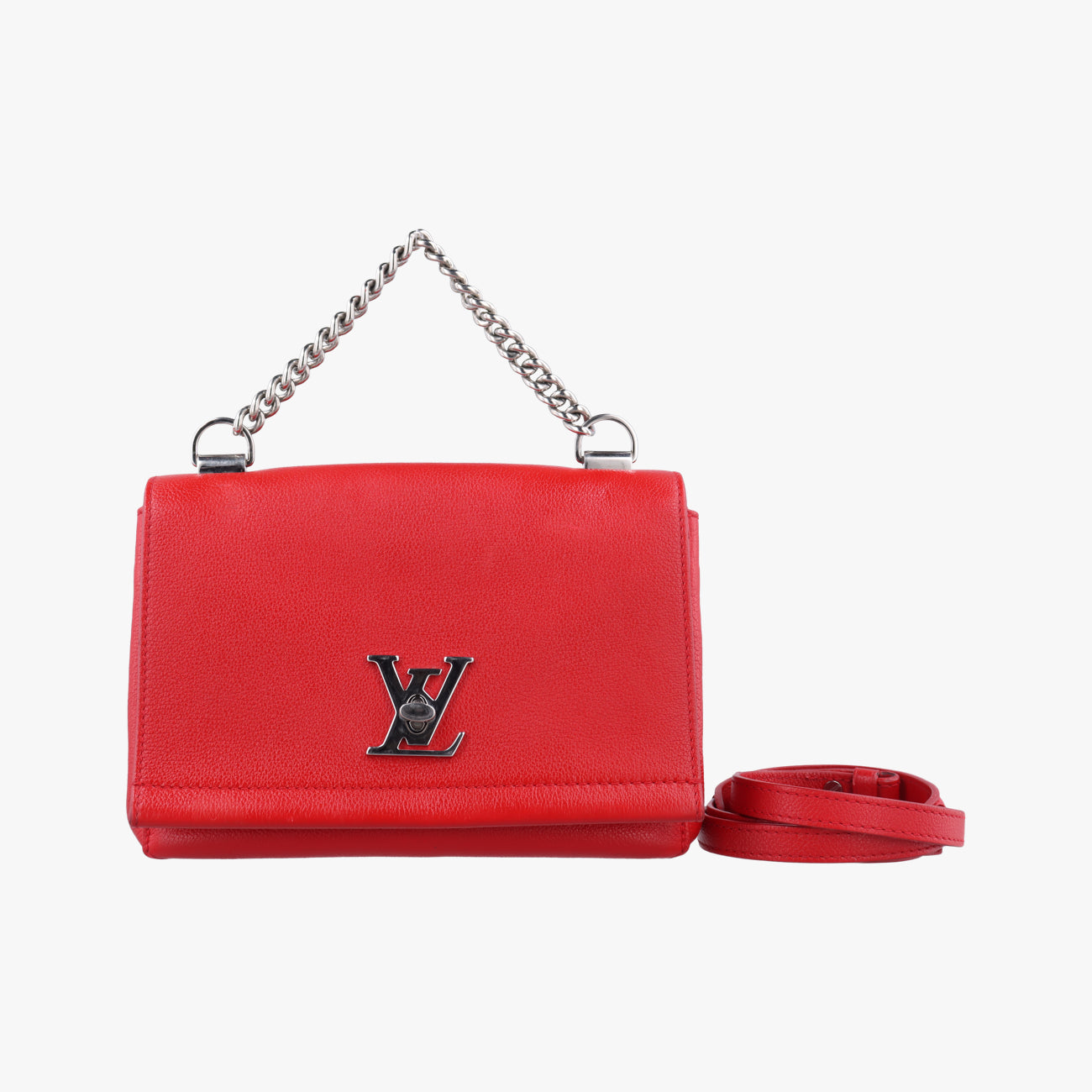 Pre-owned Louis Vuitton Lock Me II BB Ruby Leather M51202 shoulderbag | stylenewstar