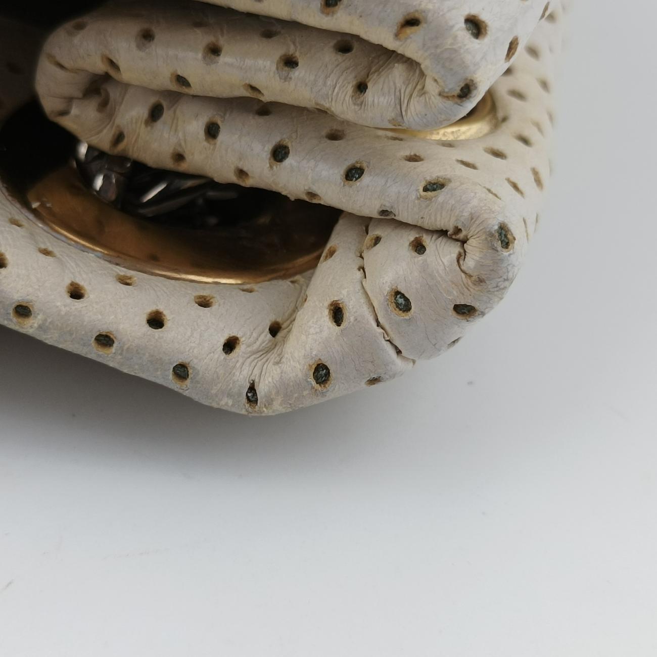 Pre-owned Chanel 2.55 Punching White lambskin A37561 shoulderbag | stylenewstar