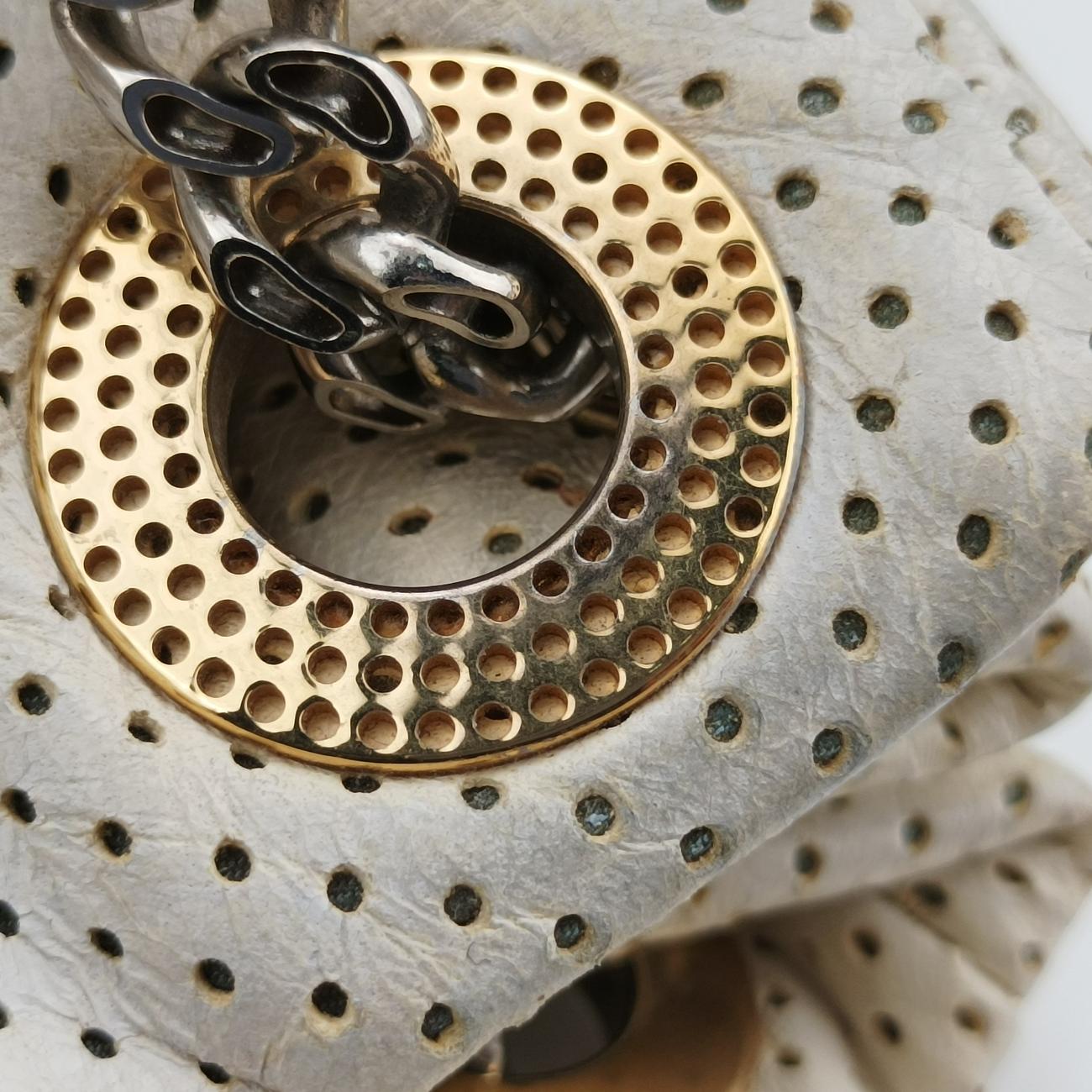 Pre-owned Chanel 2.55 Punching White lambskin A37561 shoulderbag | stylenewstar