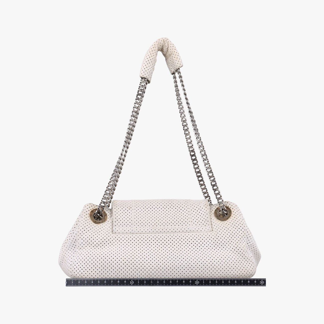 Pre-owned Chanel 2.55 Punching White lambskin A37561 shoulderbag | stylenewstar