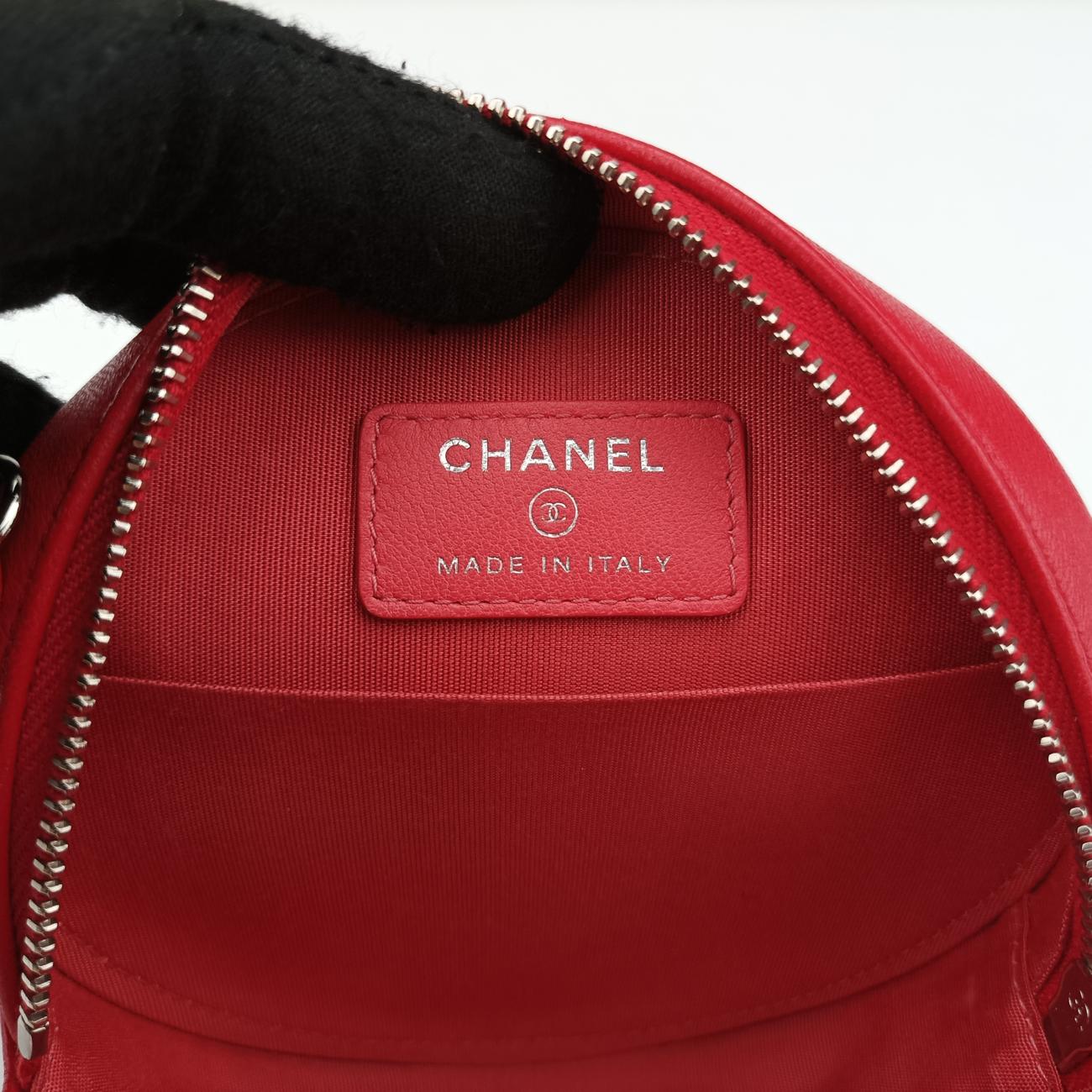 Pre-owned Chanel Color Pop CC Round Red / Pink lambskin AP0060 shoulderbag | stylenewstar