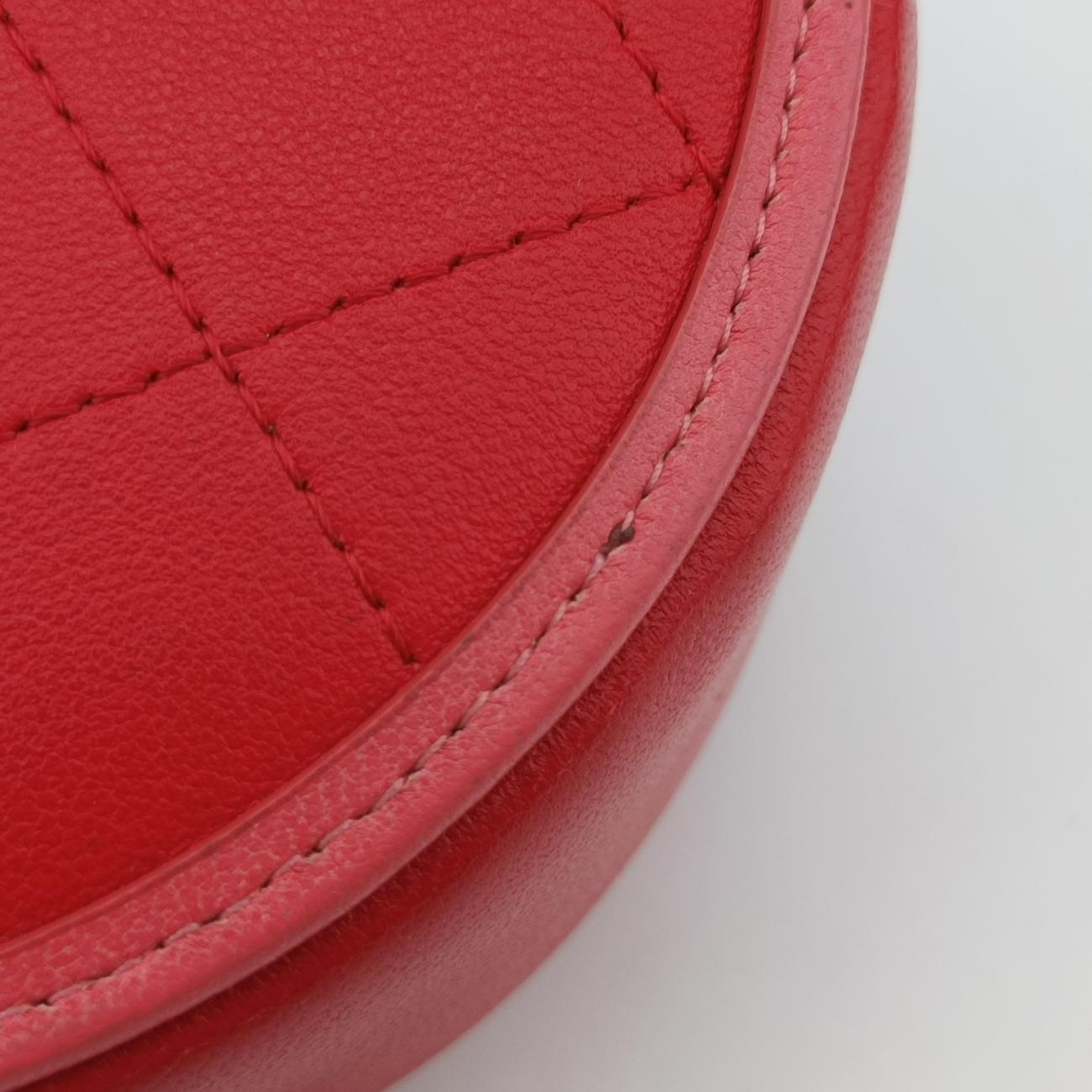 Pre-owned Chanel Color Pop CC Round Red / Pink lambskin AP0060 shoulderbag | stylenewstar