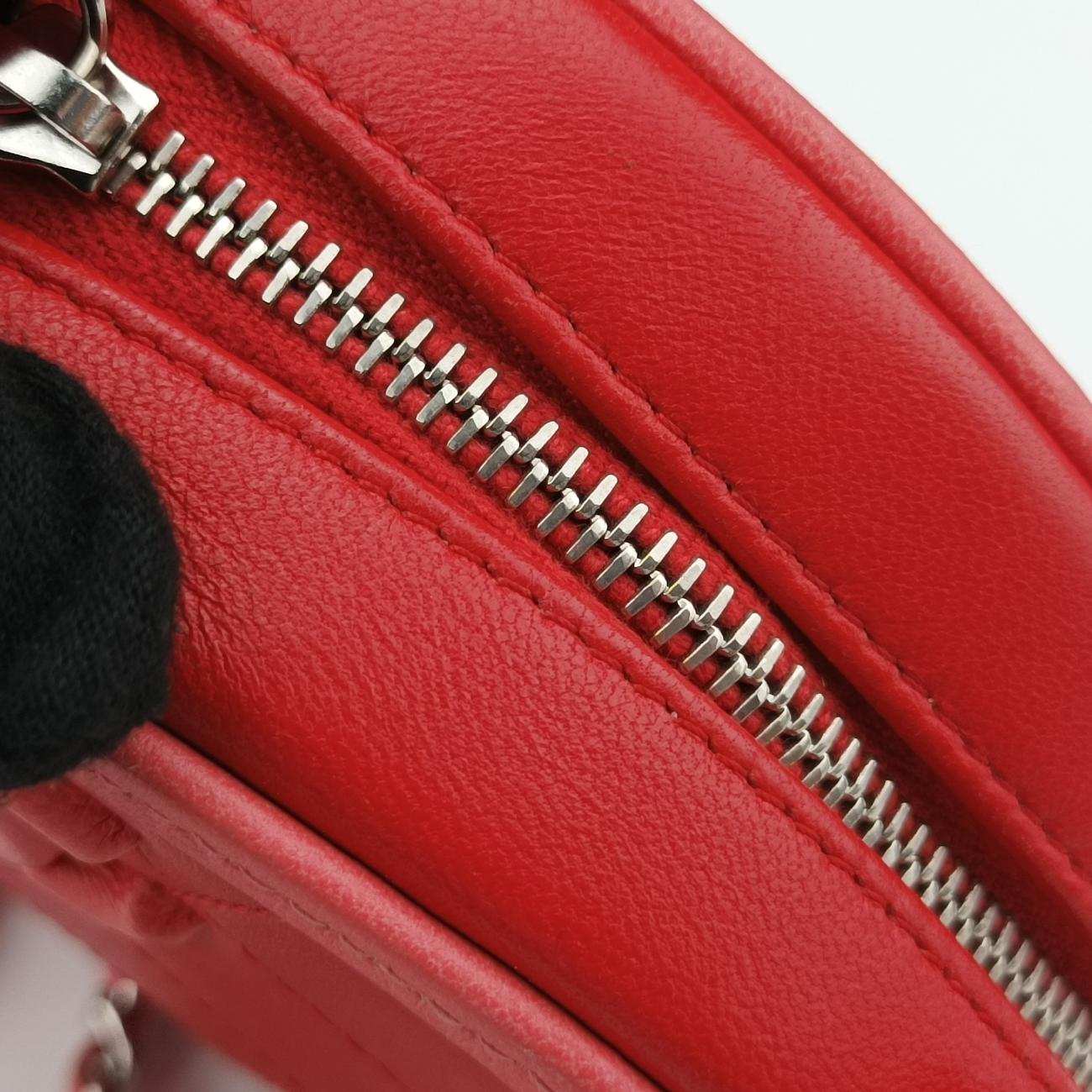 Pre-owned Chanel Color Pop CC Round Red / Pink lambskin AP0060 shoulderbag | stylenewstar