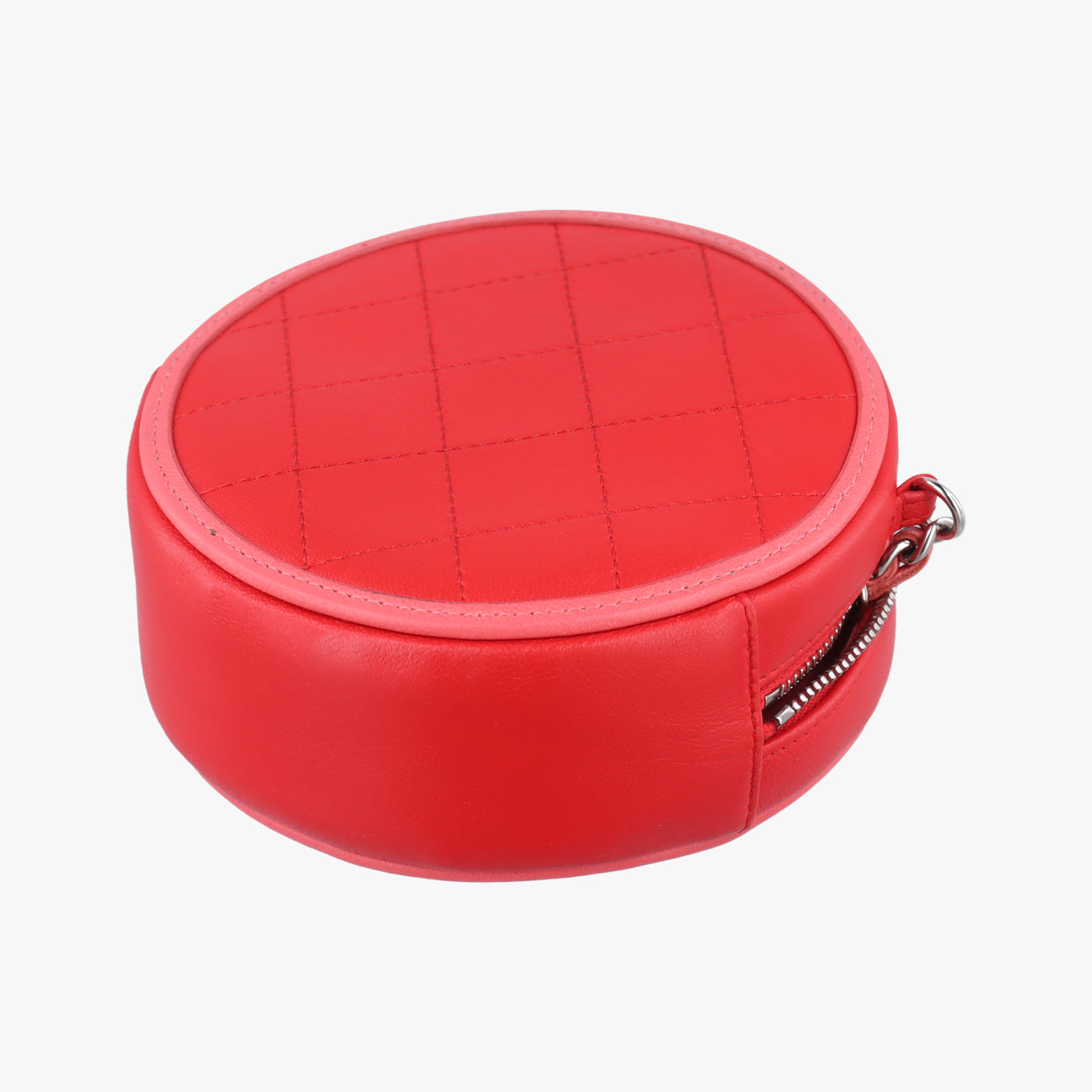 Pre-owned Chanel Color Pop CC Round Red / Pink lambskin AP0060 shoulderbag | stylenewstar