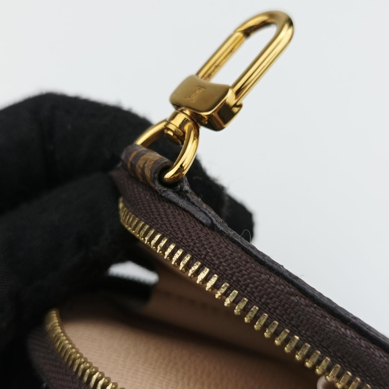 Pre-owned Louis Vuitton MULTI POCHETTE ACCESSOIRES MARRON×ROSE CLAIRE Monogram Canvas M44840 shoulderbag | stylenewstar