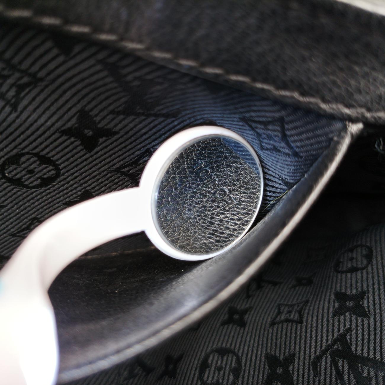 Pre-owned Louis Vuitton Avant Garde Art Deco Black Suede × leather M97093 shoulderbag | stylenewstar