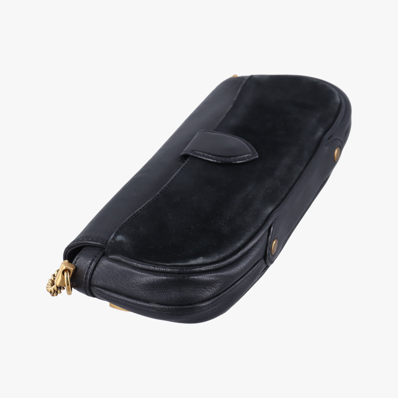 Pre-owned Louis Vuitton Avant Garde Art Deco Black Suede × leather M97093 shoulderbag | stylenewstar