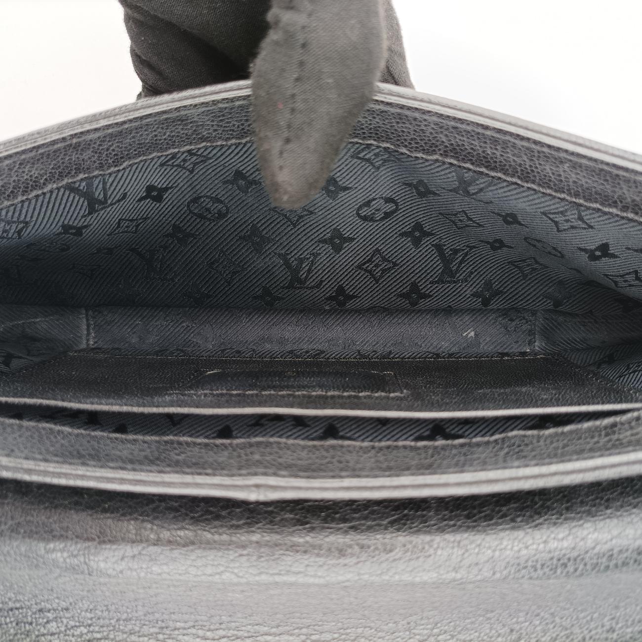 Pre-owned Louis Vuitton Avant Garde Art Deco Black Suede × leather M97093 shoulderbag | stylenewstar