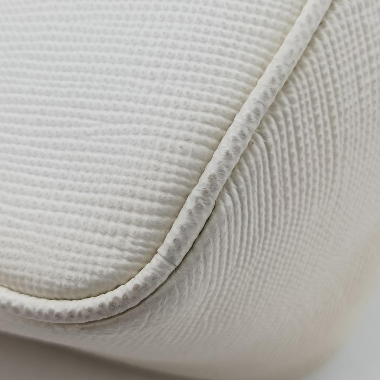 Vintage Prada Triangle Logo Plate White SAFFIANO Leather  shoulderbag | stylenewstar