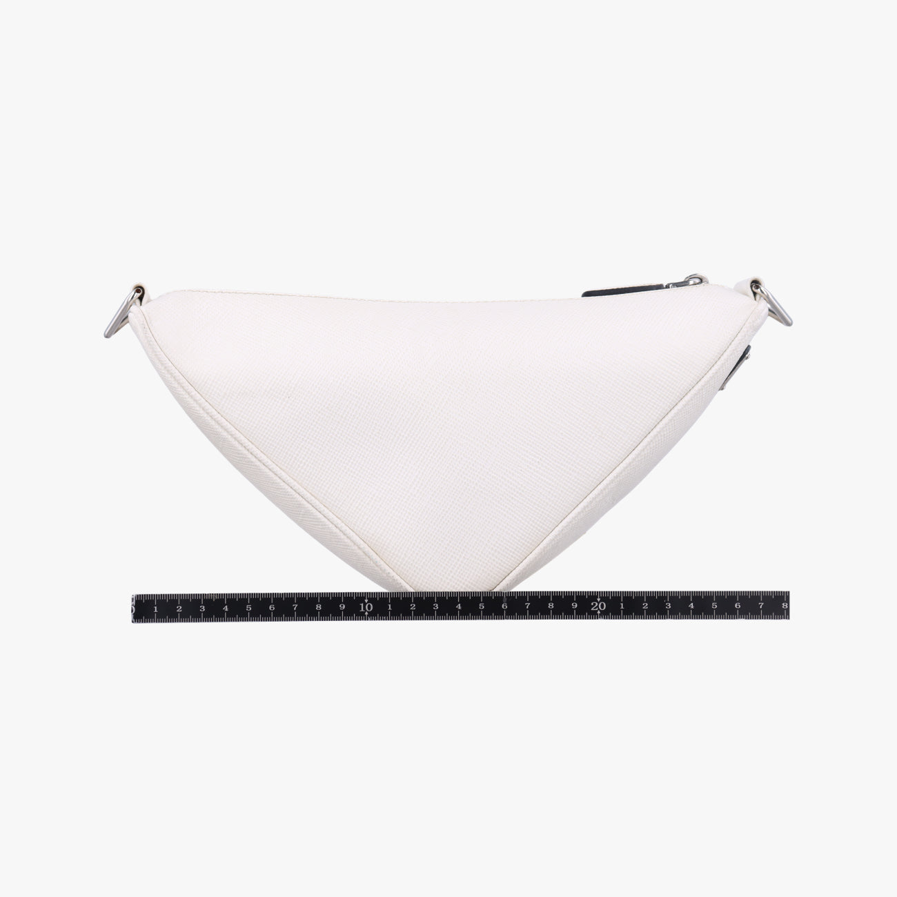 Vintage Prada Triangle Logo Plate White SAFFIANO Leather  shoulderbag | stylenewstar