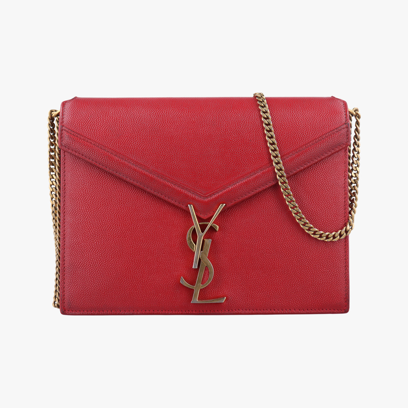 Vintage Yves Saint Laurent CASSANDRA Red Caviar Skin 532750 shoulderbag | stylenewstar