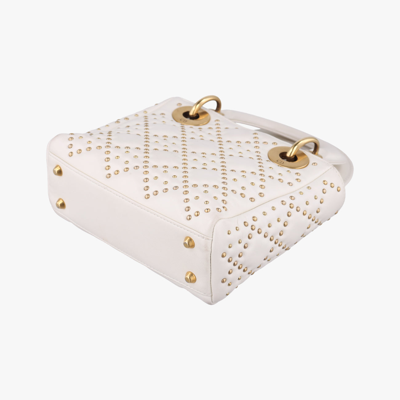 Pre-owned Christian Dior Lady Dior White Leather  shoulderbag | stylenewstar