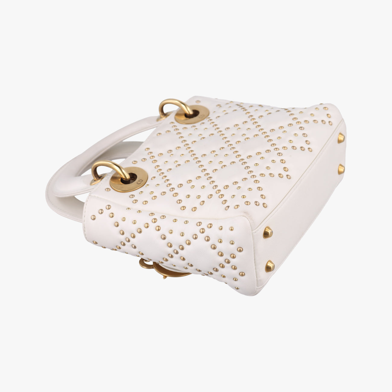 Pre-owned Christian Dior Lady Dior White Leather  shoulderbag | stylenewstar