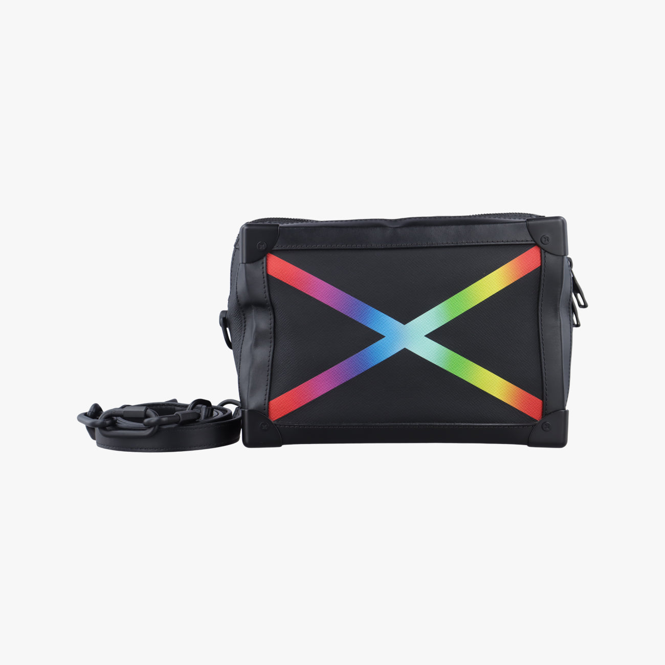 Pre-owned Louis Vuitton Soft Trunk Black x Rainbow Taiga M30341 shoulderbag | stylenewstar