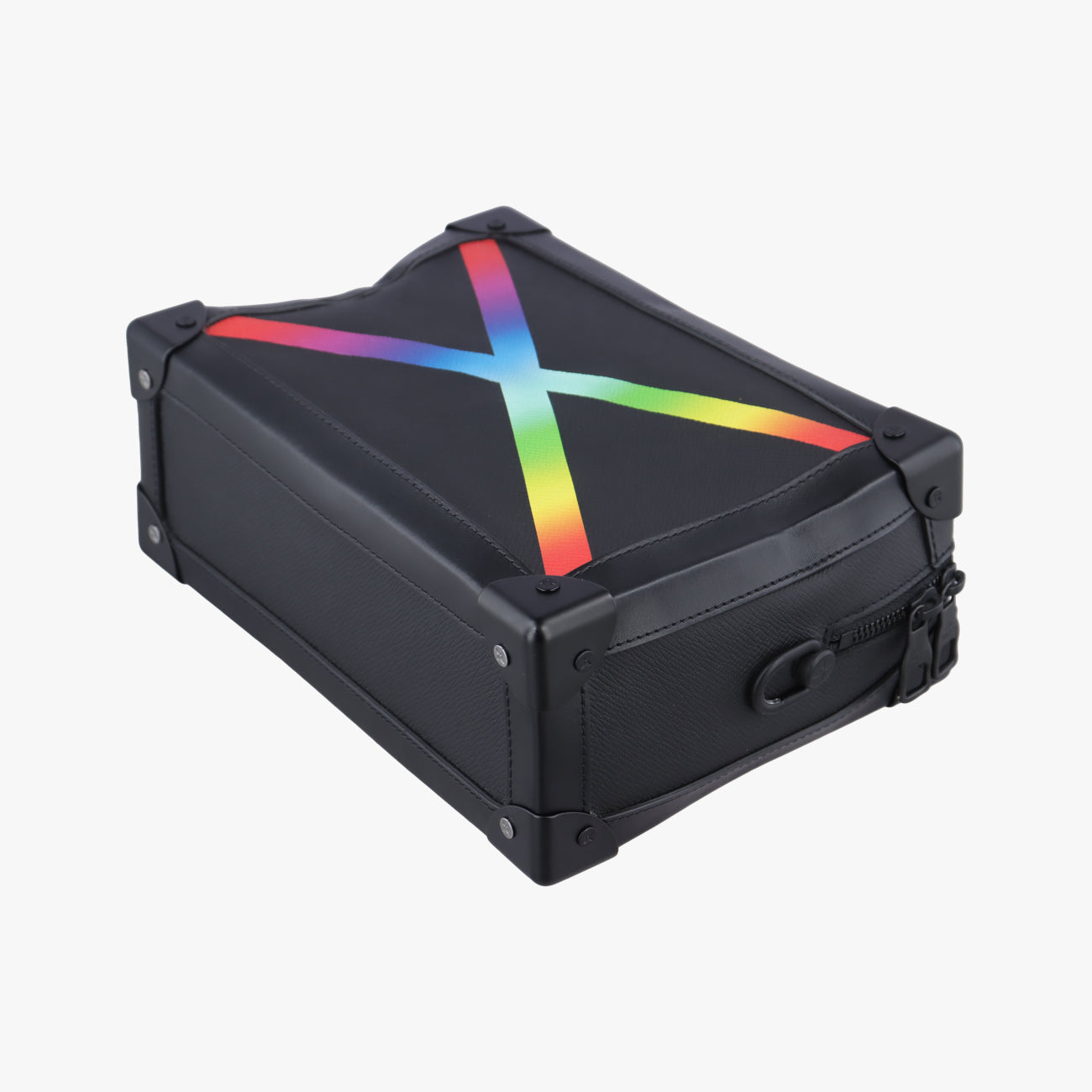 Pre-owned Louis Vuitton Soft Trunk Black x Rainbow Taiga M30341 shoulderbag | stylenewstar