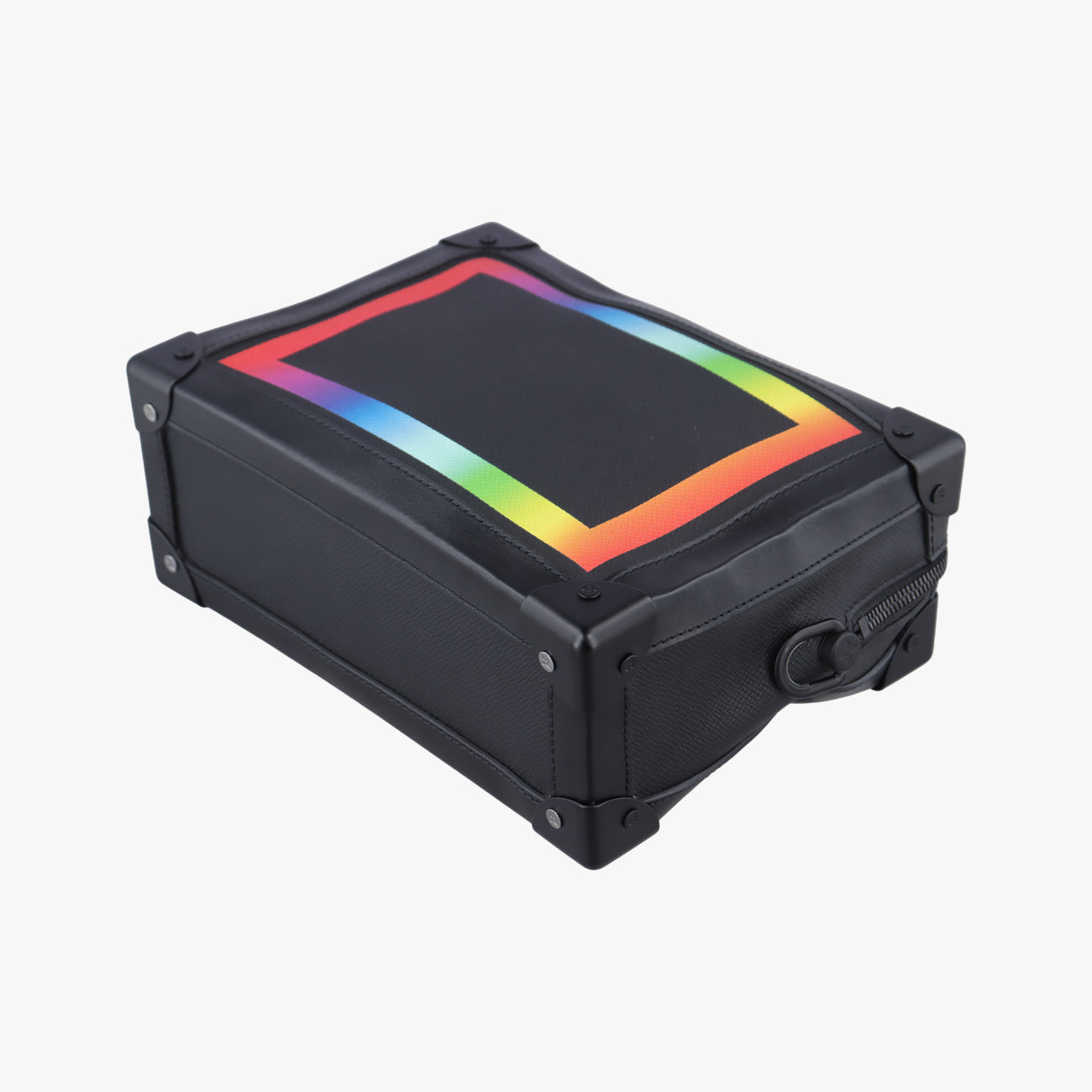 Pre-owned Louis Vuitton Soft Trunk Black x Rainbow Taiga M30341 shoulderbag | stylenewstar
